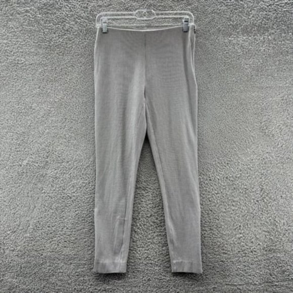 LOFT Pants Women's 0 Gray Stretch Hounds Tooth Ankle Zip Casual Pants Ladies 0 - Picture 1 of 14